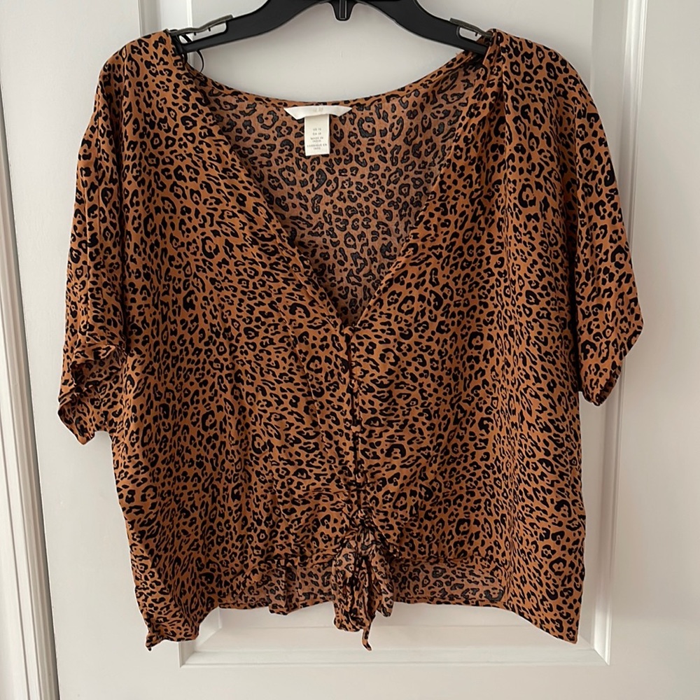 H&M animal print blouse
